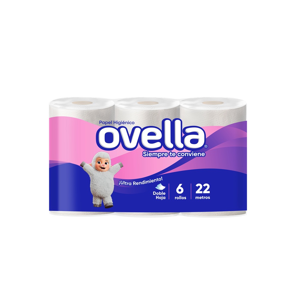 Papel Higiénico Ovella Doble Hoja 22 Metros ( 8 x 6 Rollos ) 1