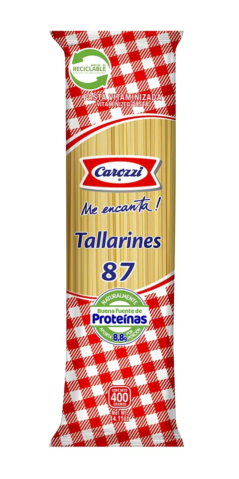 Fideos Tallarín 87 Carozzi ( 5 x 400 G )