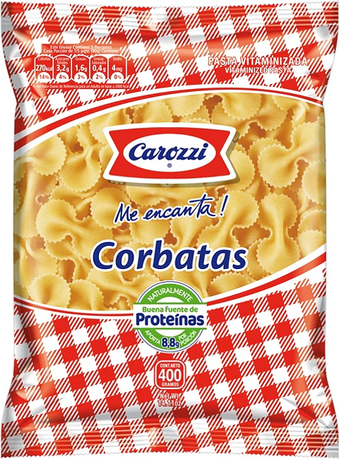 Fideos Corbatas 80 Carozzi ( 5 x 400 G )