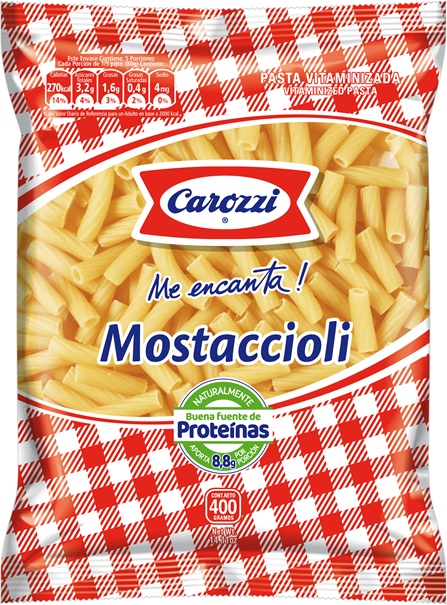 Fideos Mostaccioli 46 Carozzi ( 5 x 400 G ) 1