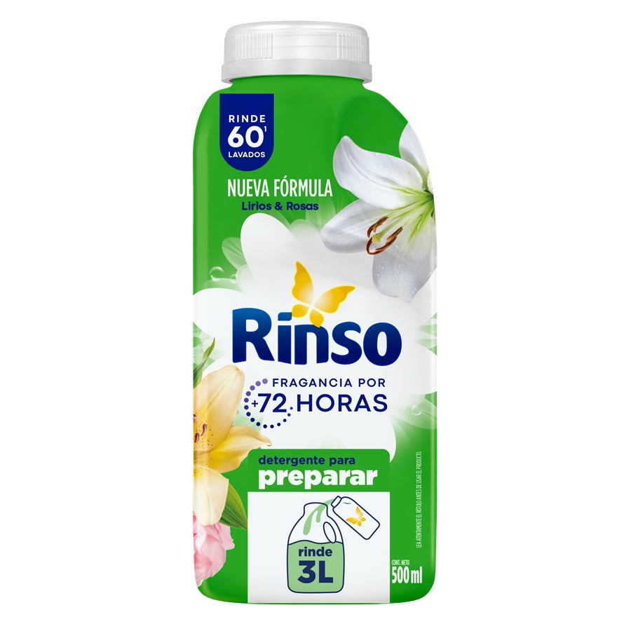 Detergente Líquido Rinso Lirios y Rosas Para Diluir ( 2 x 500 ML ) 1