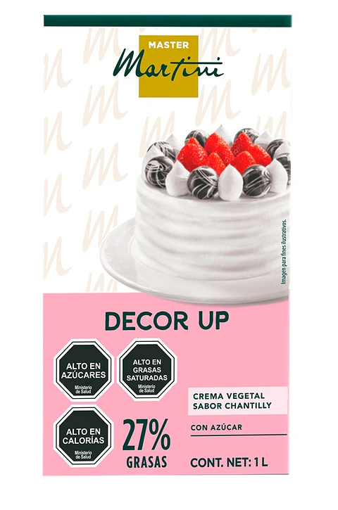 Crema Vegetal Chantilly Azucarada Decor Up ( 3 x 1 LT )