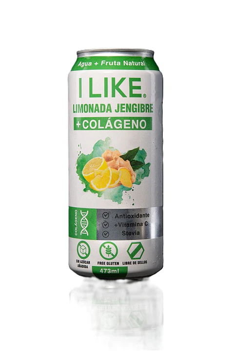 Agua Limonada Jengibre Colágeno I Like ( 3 x 473 ML )
