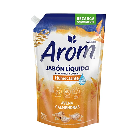 Jabón Líquido Avena y Almendras Doypack Arom ( 2 x 750 ML )