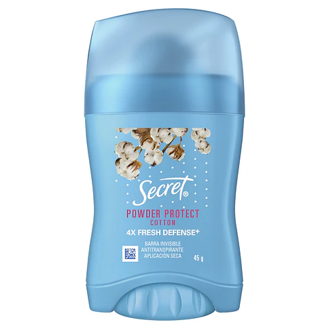 Desodorante Antitranspirante en Barra Secret Algodón  ( 3 x 45 G )
