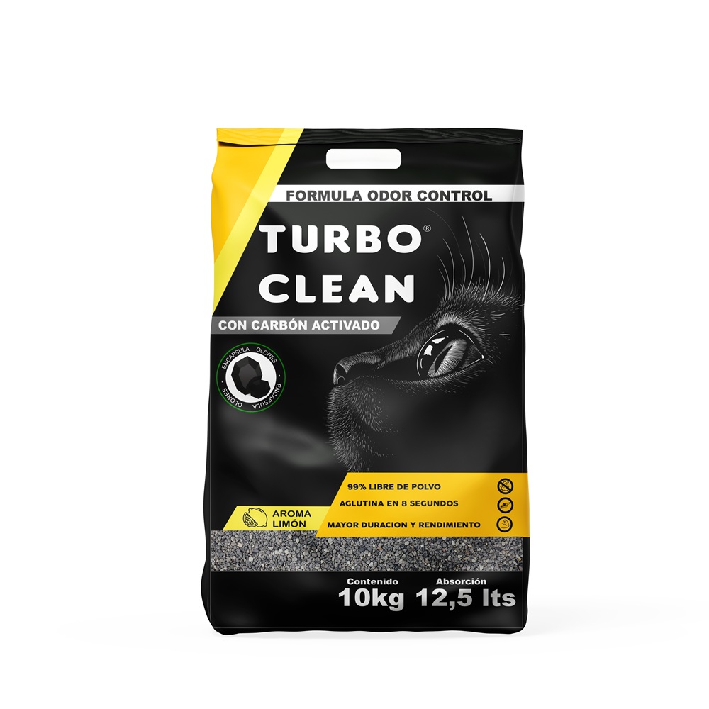 Arena Sanitaria para Gatos Turbo Clean Aglutinante Limón ( 10 KG )
