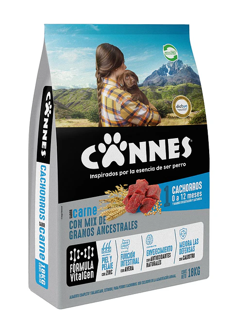 Alimento Perro Cachorro Carne y Cereal Cannes ( 18 KG )