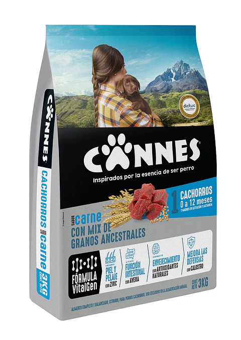 Alimento Perro Cachorro Carne y Cereal Cannes ( 3 KG )