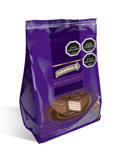 Galletas Moments Cubiertas de Chocolate Colombina ( 2 x 309 G )