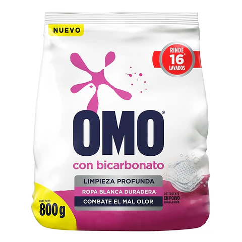 Detergente en Polvo Omo Matic Bicarbonato ( 3 x 800 G )