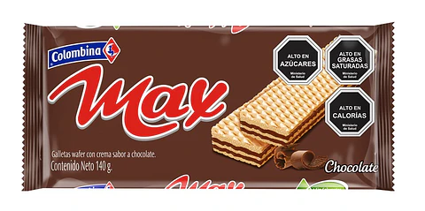 Galletas Oblea Max Chocolate Colombina ( 3 x 140 G )