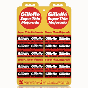 Hoja de Afeitar Gillette Superthin ( 20 x 5 UD )