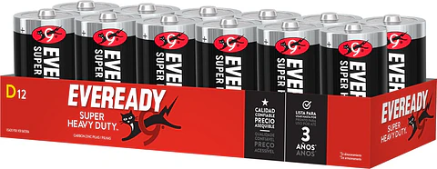 Pilas Carbón Eveready D ( 12 UD )