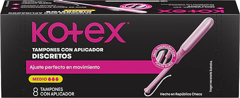 Tampones Kotex Medio con Aplicador ( 4 x 8 UD )