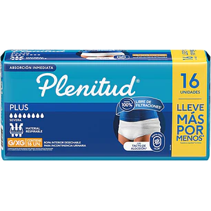 Ropa Interior Adulto Plenitud Protect Plus G-XG ( 16 Pañales )