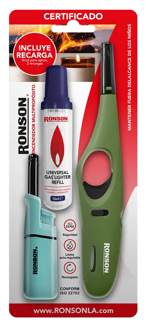 Encendedor de Cocina Pack Corto y Peque Ronson ( 12 UD )
