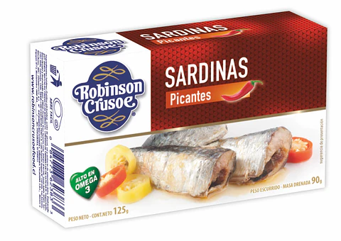 Sardinas Robinson Crusoe Aceite Picante ( 5 x 125 G )