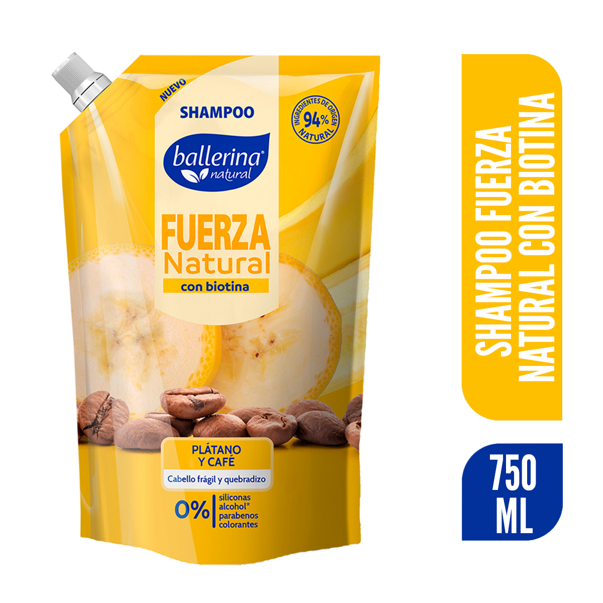 Shampoo Ballerina Doypack Fuerza ( 2 x 750 ML ) 1