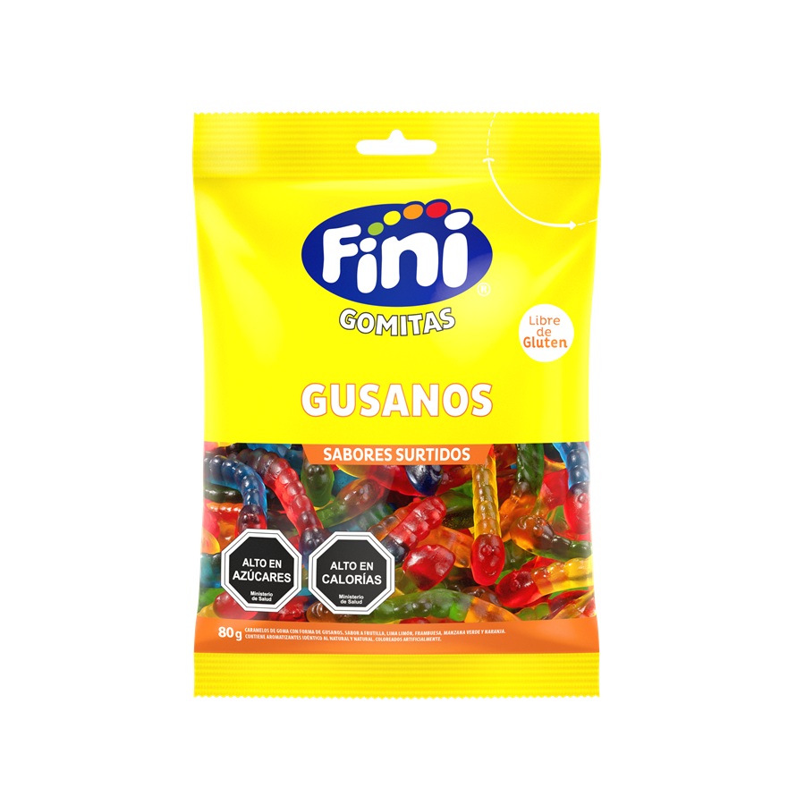 Gomitas Fini Gusanos Dulces ( 4 x 80 G ) 1