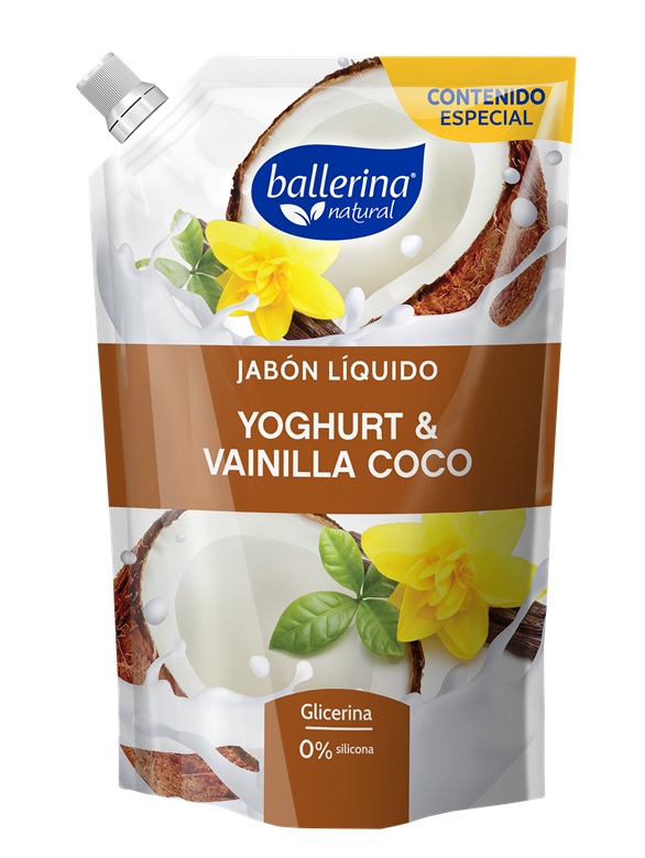 Jabón Ballerina Doypack Yoghurt Vainilla y Coco ( 2 x 650 ML ) 1