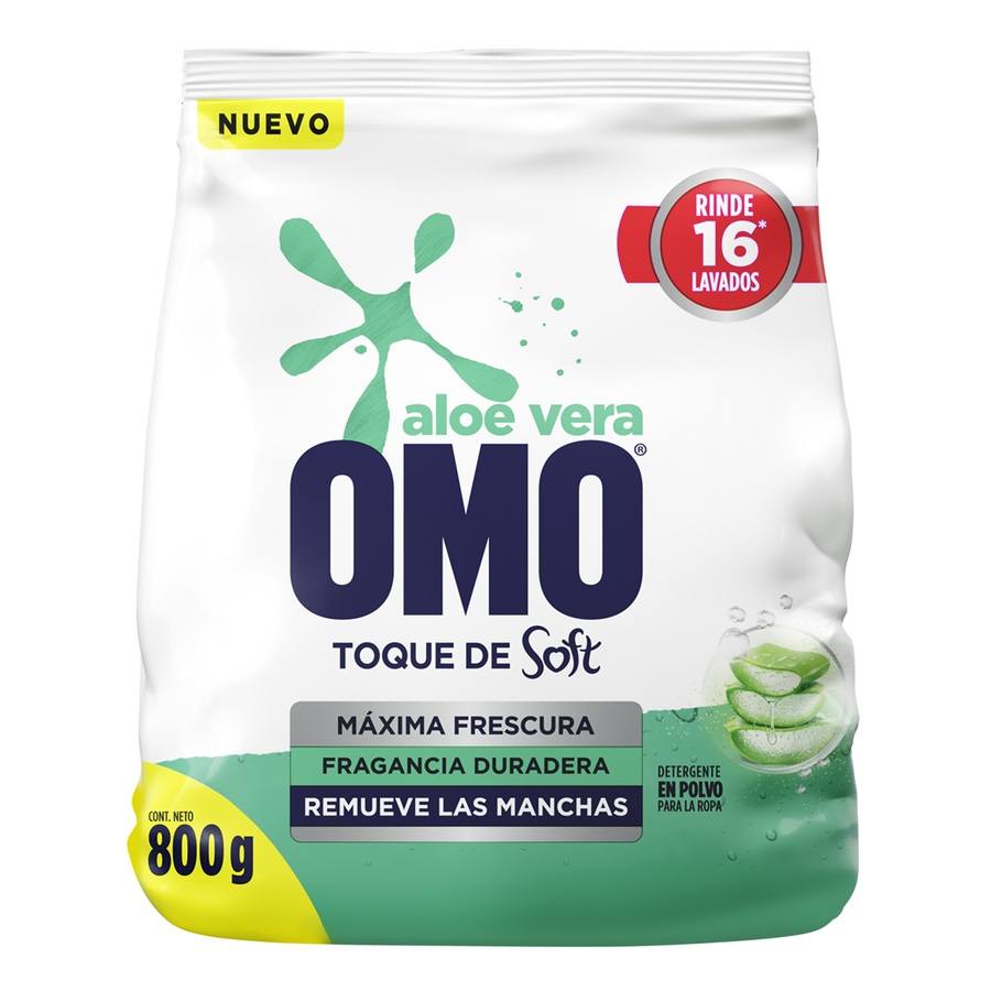 Detergente en Polvo Omo Matic Soft Aloe Vera ( 3 x 800 G ) 1