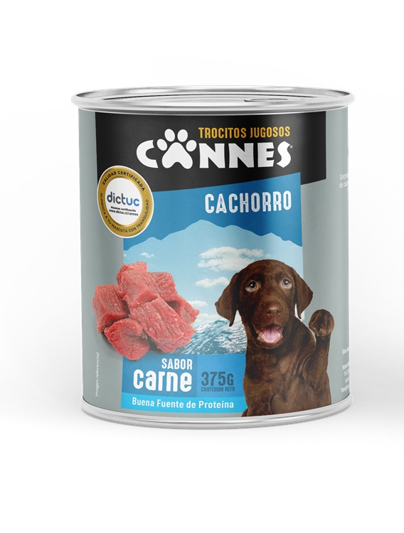 Alimento Húmedo Cachorro Lata Carne Cannes ( 3 x 375 G ) 1