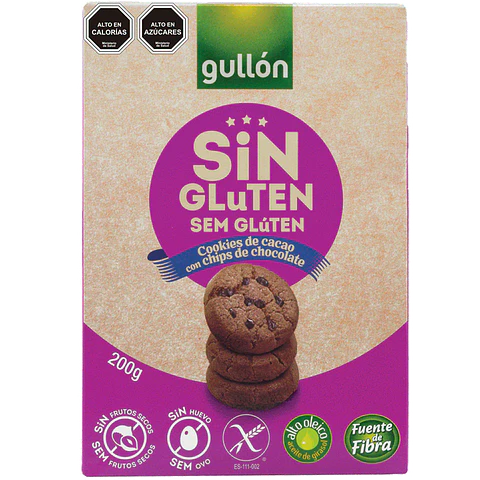 Galletas Gullón Sin Glúten Mini Chocolate con Chips de Chocolate ( 3 x 200 G )