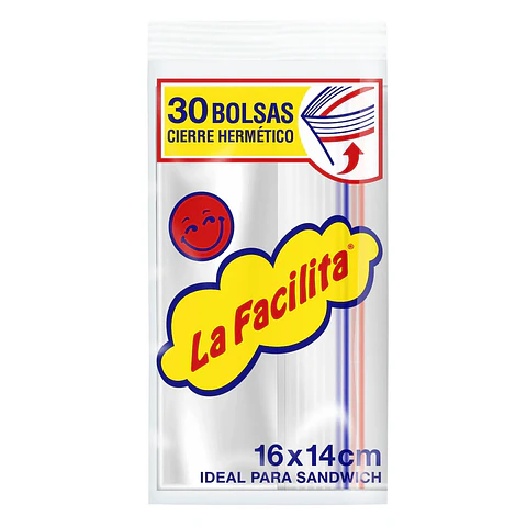 Bolsas Cierre Hermético Pequeñas La Facilita 16x14 CM ( 30 UD )