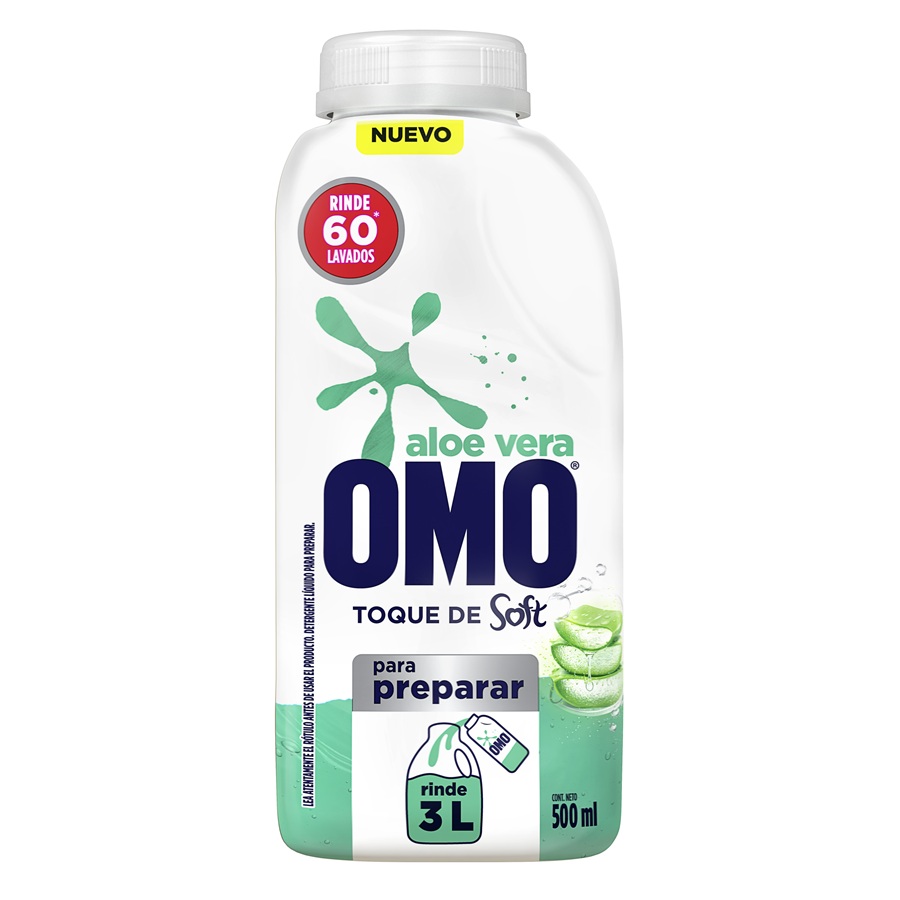 Detergente Líquido Omo Aloe Vera Para Diluir ( 2 x 500 ML ) 1