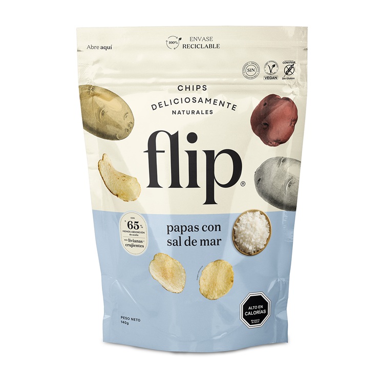 Chips Papa Frita Sal de Mar Flip ( 3 x 140 G ) 1