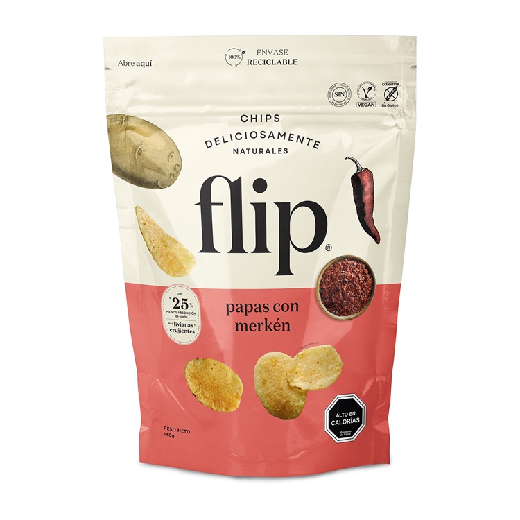 Chips Papa Frita Merkén Flip ( 3 x 140 G ) 1