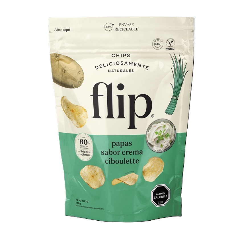 Chips Papa Frita Crema Ciboulette Flip ( 3 x 140 G ) 1