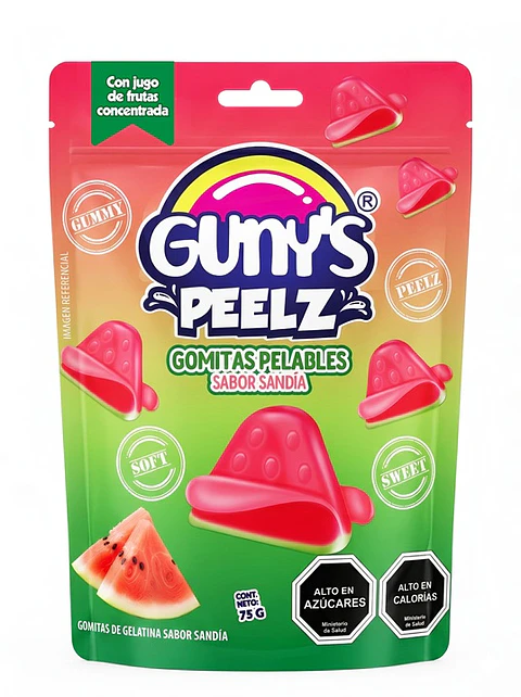 Gomitas Pelables Sandía Gunys Peelz ( 12 x 75 G )