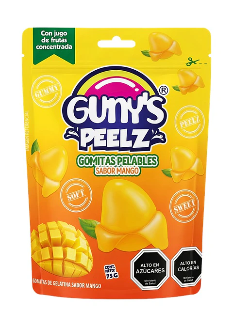 Gomitas Pelables Mango Gunys Peelz ( 12 x 75 G )