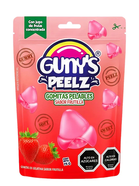 Gomitas Pelables Frutilla Gunys Peelz ( 12 x 75 G )