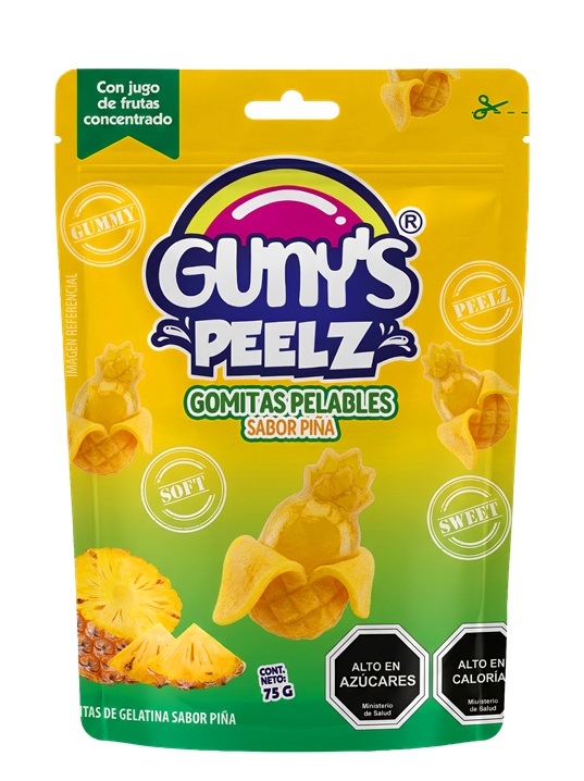 Gomitas Pelables Piña Gunys Peelz ( 12 x 75 G ) 1