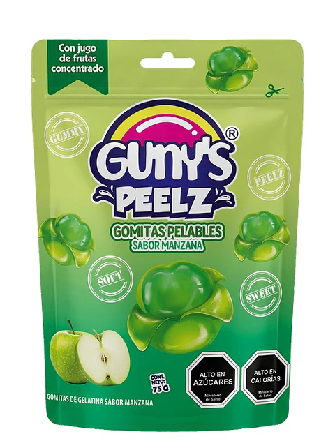 Gomitas Pelables Manzana Gunys Peelz ( 12 x 75 G )