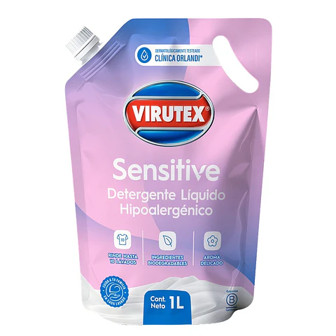 Detergente Líquido Virutex Sensitive Doypack ( 2 x 1 LT )