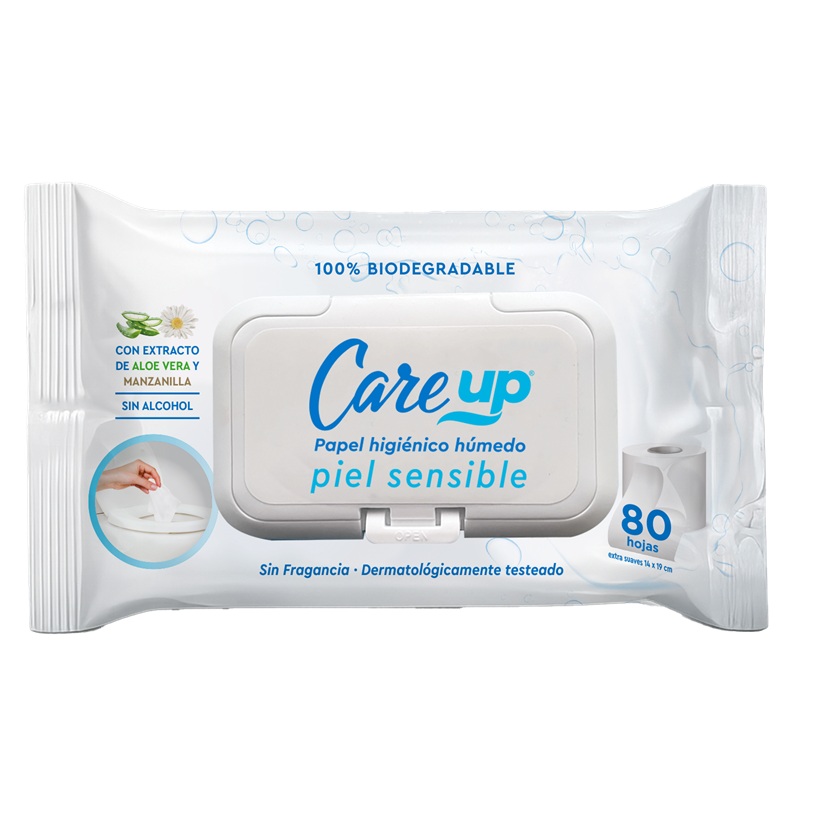 Papel Higiénico Húmedo Piel Sensible Care Up ( 4 x 80 UD ) 1