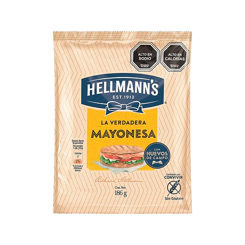 Mayonesa Hellmans Sachet ( 12 x 186 G )