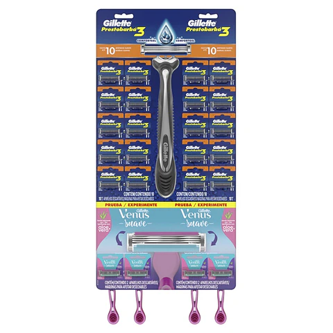 Máquinas Afeitar Gillette Prestobarba 3 (20 unidades) + Venus (4 unidades)