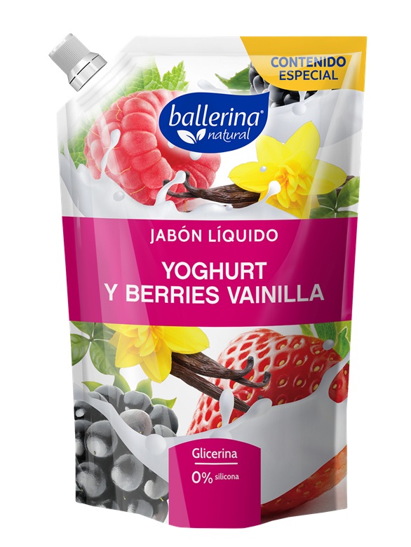 Jabón Ballerina Doypack Yoghurt Berries y Vainilla ( 2 x 650 ML ) 1