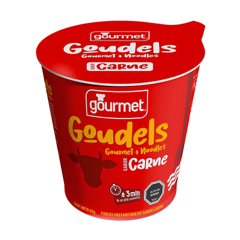 Fideos Instantáneos Goudels Carne Gourmet ( 3 x 65 G )