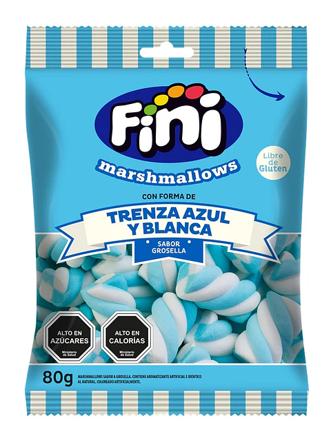 Marshmallows Fini Trenzas de Grosella ( 12 x 80 G )
