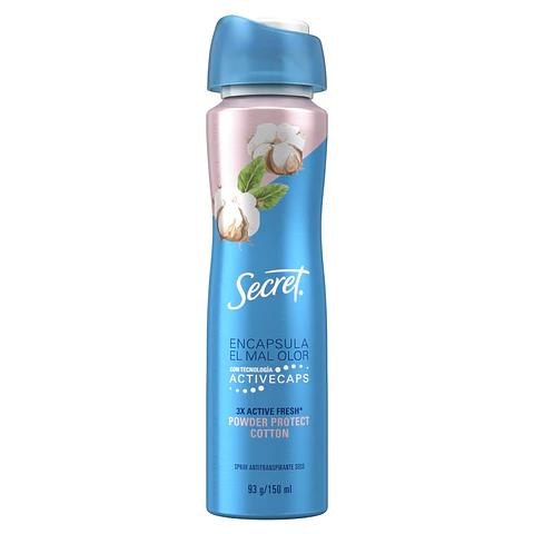 Desodorante Antitranspirante en Aerosol Secret Algodón  ( 3 x 93 G )