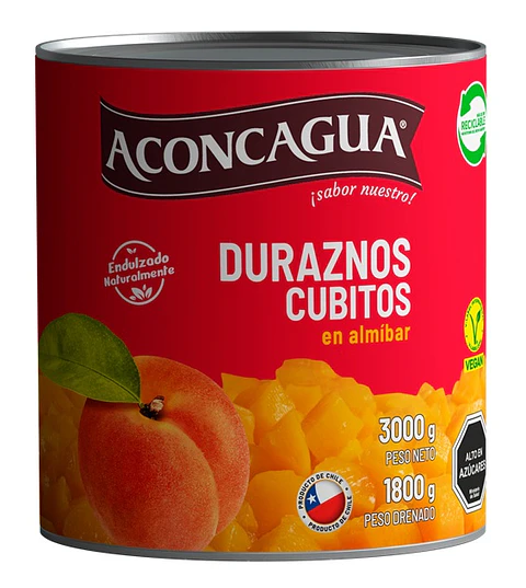 Duraznos en Cubitos Aconcagua ( 3 KG )