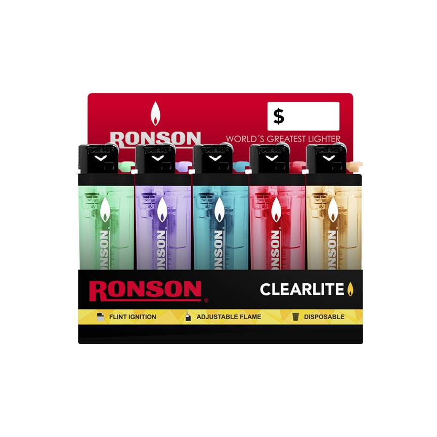 Encendedores Ronson Clearlite Transparente ( 20 UD ) 1