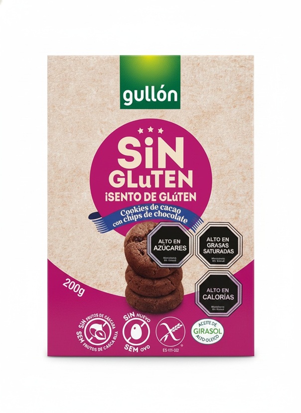 Galletas Gullón Sin Glúten Mini Chocolate con Chips de Chocolate ( 3 x 200 G )