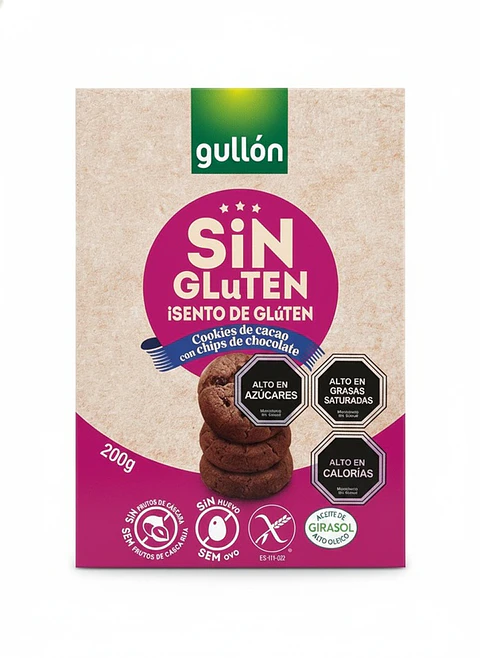 Galletas Gullón Sin Glúten Mini Chocolate con Chips de Chocolate ( 3 x 200 G )