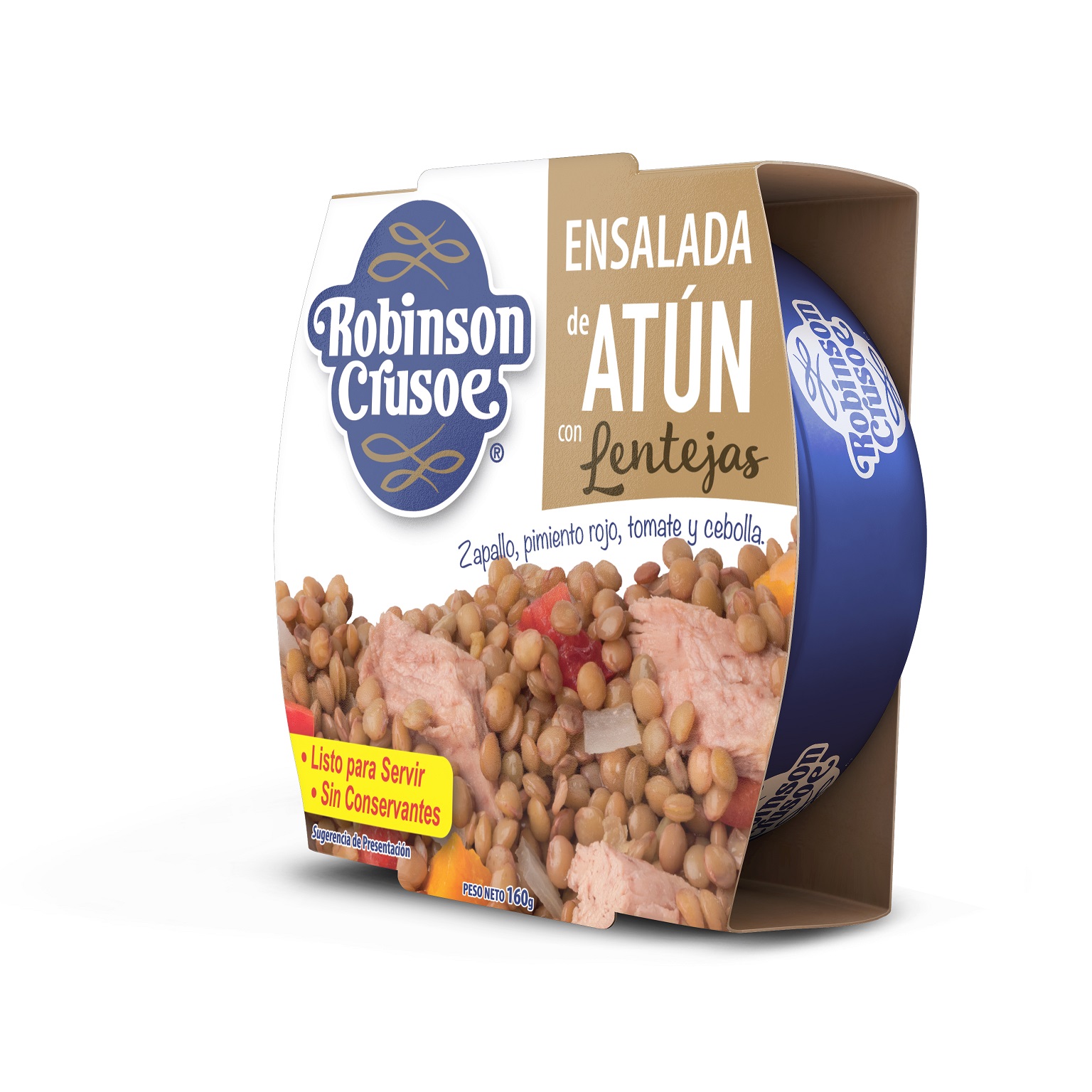 Ensalada de Atún Robinson Crusoe Lentejas ( 3 x 160 G ) 1